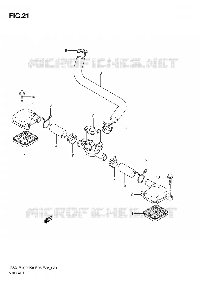 SYSTEME RECYCLAGE GAZ ECHAPPEMENT Suzuki MOTO 1000 GSX-R 2009  GSX-R1000K9(E3/E28)
