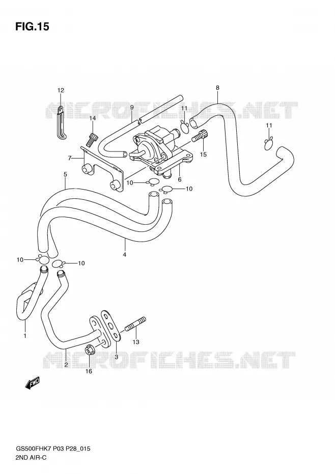 SYSTEME RECYCLAGE GAZ ECHAPPEMENT Suzuki MOTO 500 GS-F 2007  GS500FHK7(P3)