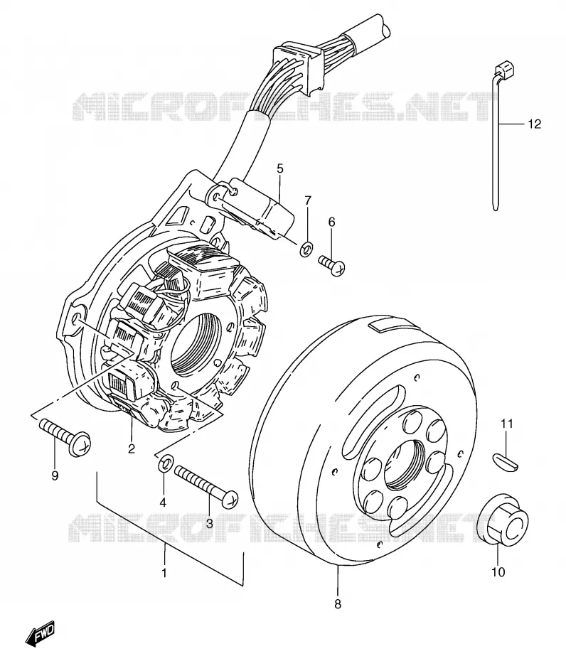 ALLUMAGE ROTOR - STATOR (GS125UX/UY) Suzuki MOTO 125 GS 2000  GS125SUY(E71)