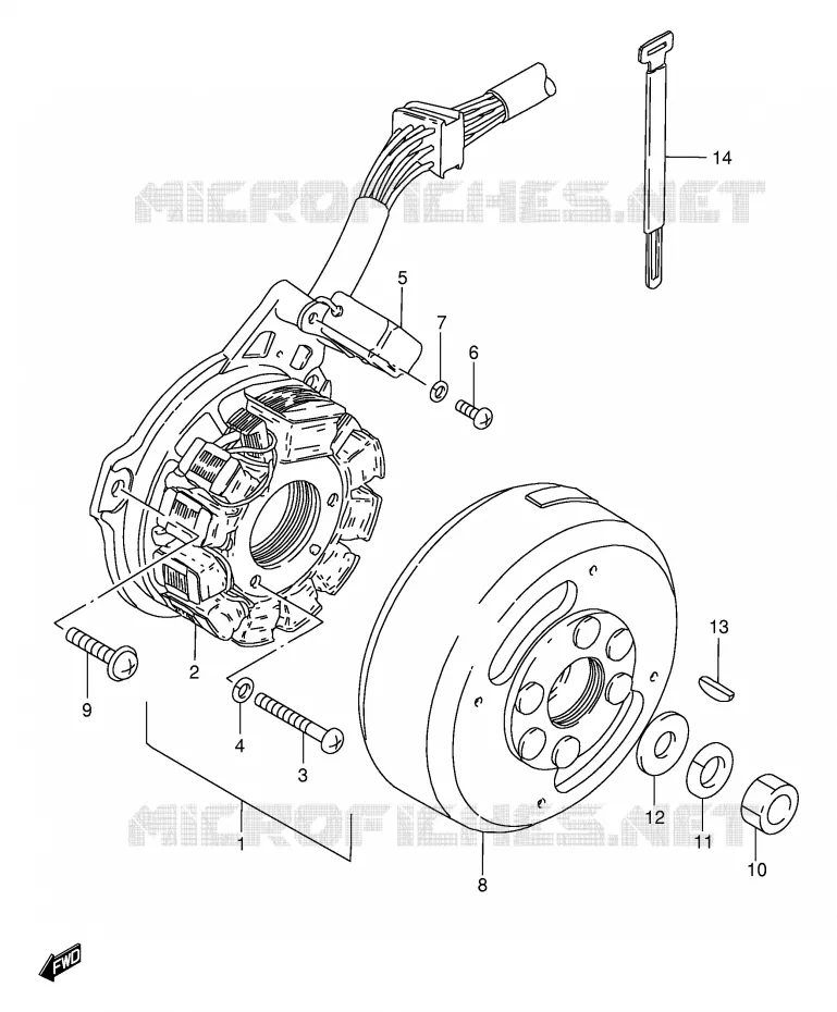 ALLUMAGE ROTOR - STATOR (GS125Z/D/UR E71) Suzuki MOTO 125 GS 1994  GS125ESR(E1)