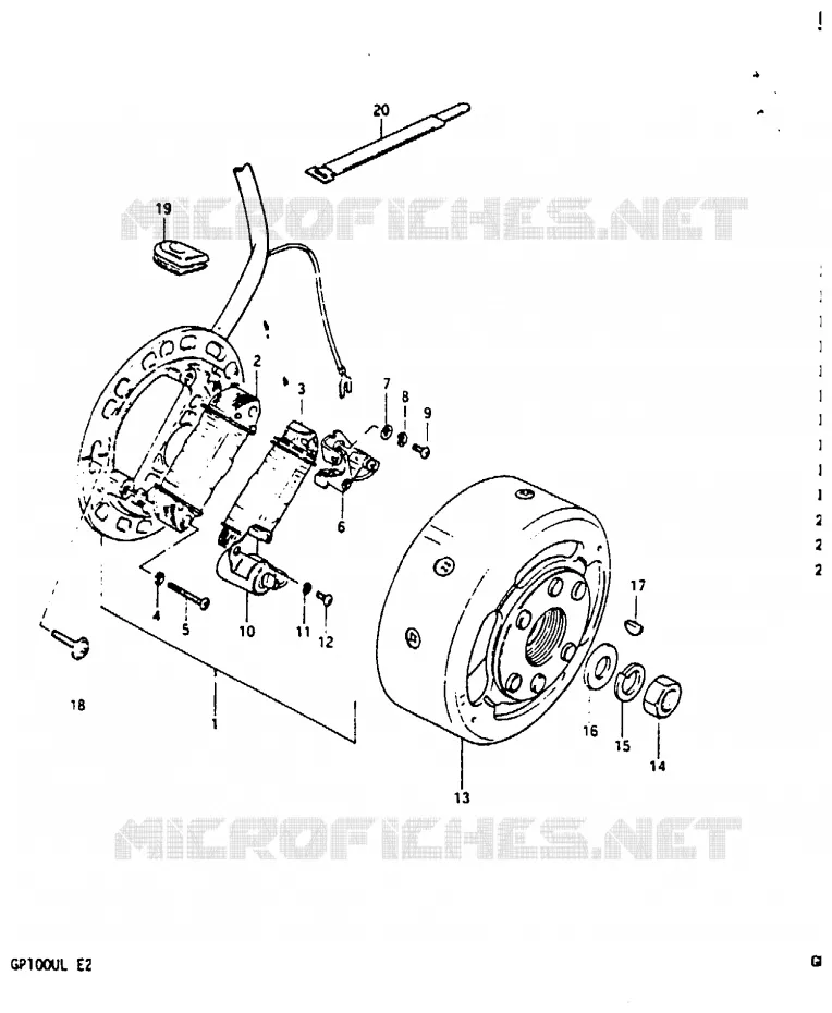 ALLUMAGE ROTOR - STATOR Suzuki MOTO 100 GP 1999  GP100X(X/D/L)