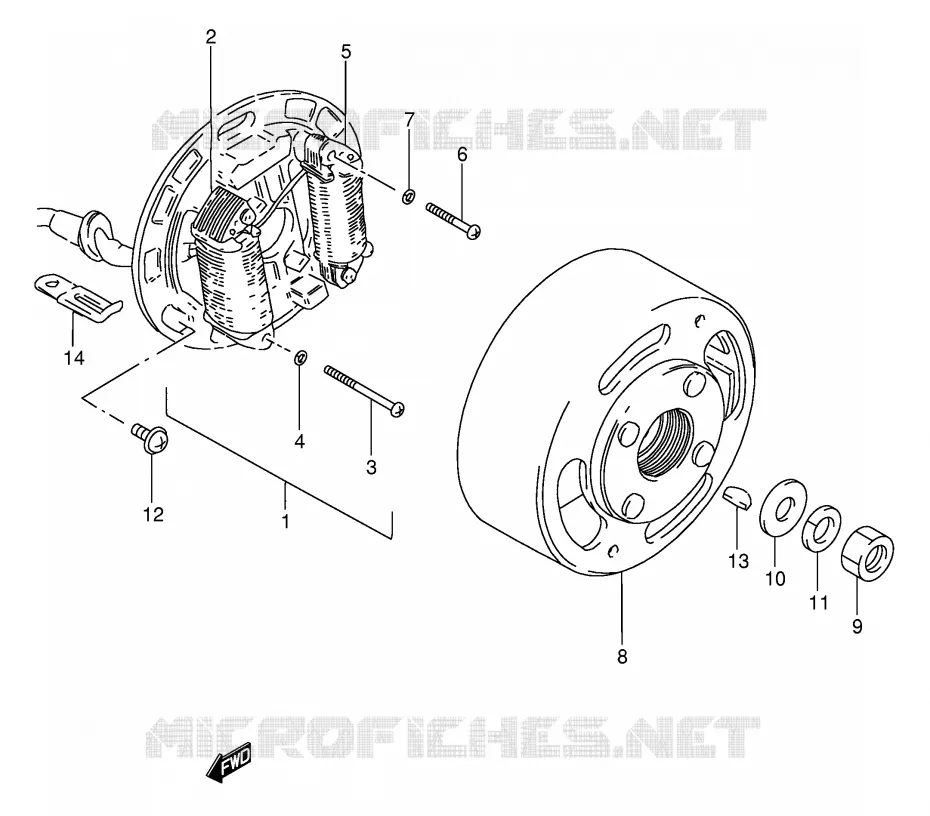 ALLUMAGE ROTOR - STATOR Suzuki SCOOTER 50 FZ 1993  FZ50P(E1)