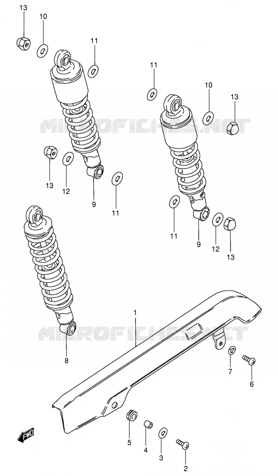 AMORTISSEUR ARRIERE Suzuki MOTO 125 GN 1983  GN125D(E1)