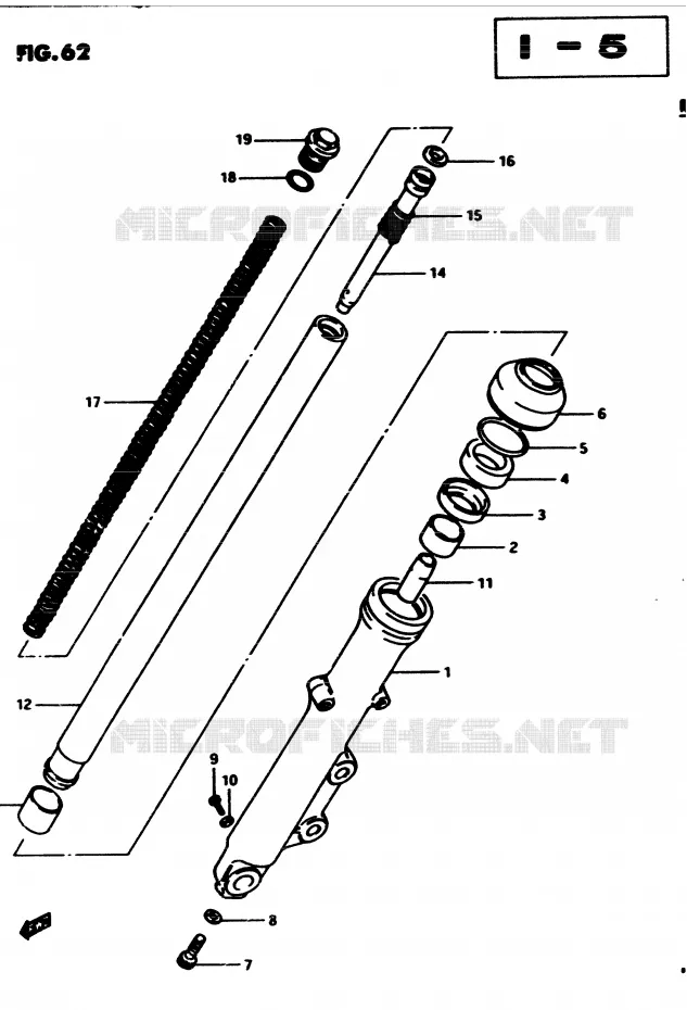 AMORTISSEUR AVANT DROIT (E34) Suzuki MOTO 450 GS-E 1983  GS450ED2(2/Z/D)