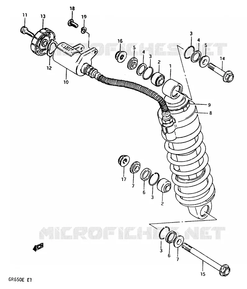 AMORTISSEUR Suzuki MOTO 650 TEMPTER 1984  GR650E(D/E)