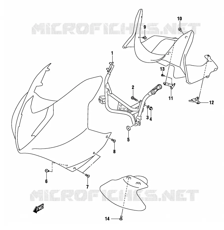 ARAIGNEE AVANT  (GS500FK4/FUK4) Suzuki MOTO 500 GS-E 2004  GS500UK4(P19)