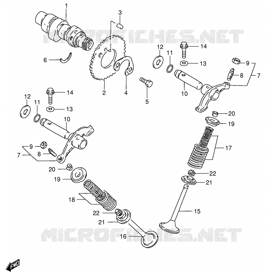 ARBRE A CAMES - SOUPAPES (MODELE F/K/L/M/R) Suzuki MOTO 125 GS 1983  GS125D(E1)
