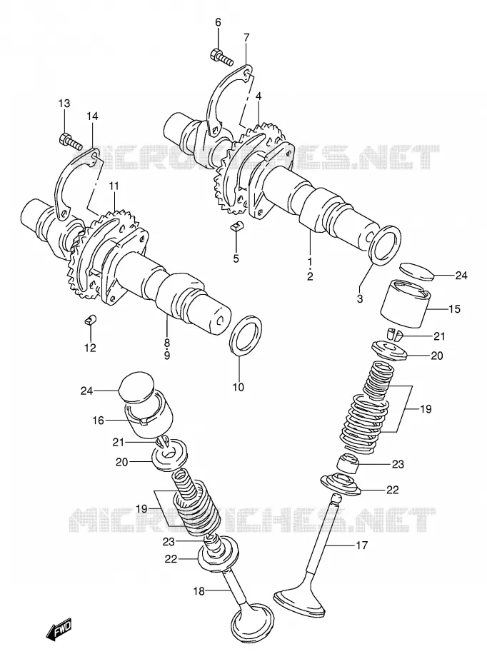 ARBRE A CAMES - SOUPAPES (MODELE K/L/M/N/P) Suzuki MOTO 500 GS-E 1995  GS500ES(E2)