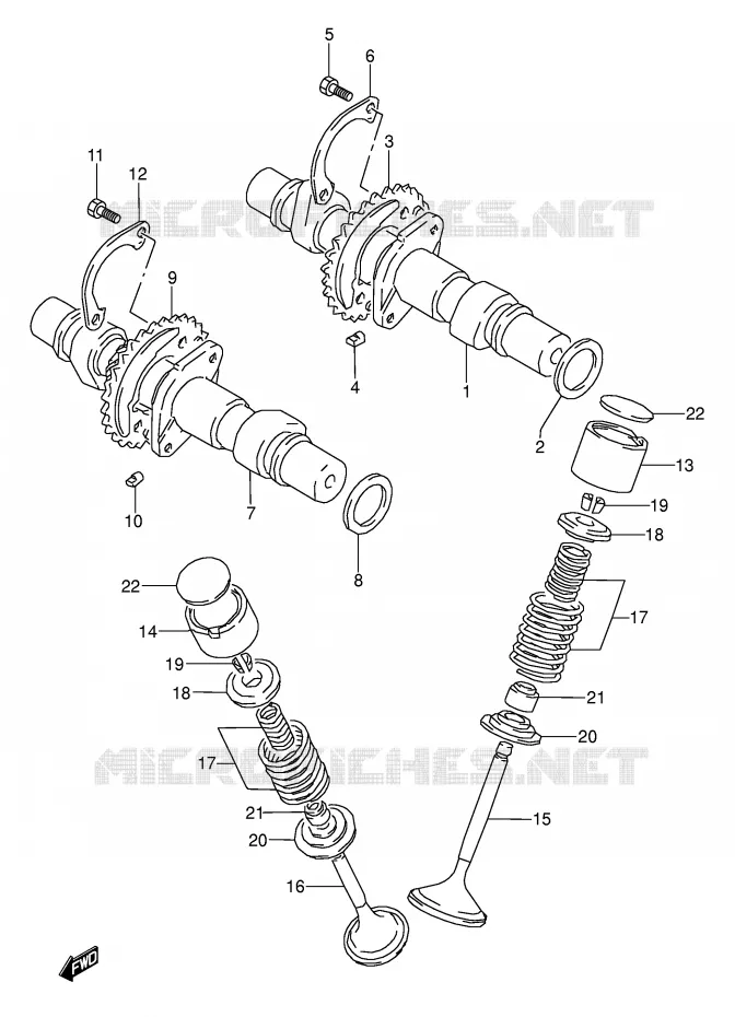 ARBRE A CAMES - SOUPAPES (MODELE R/S/T) Suzuki MOTO 500 GS-E 1994  GS500ER(E2)