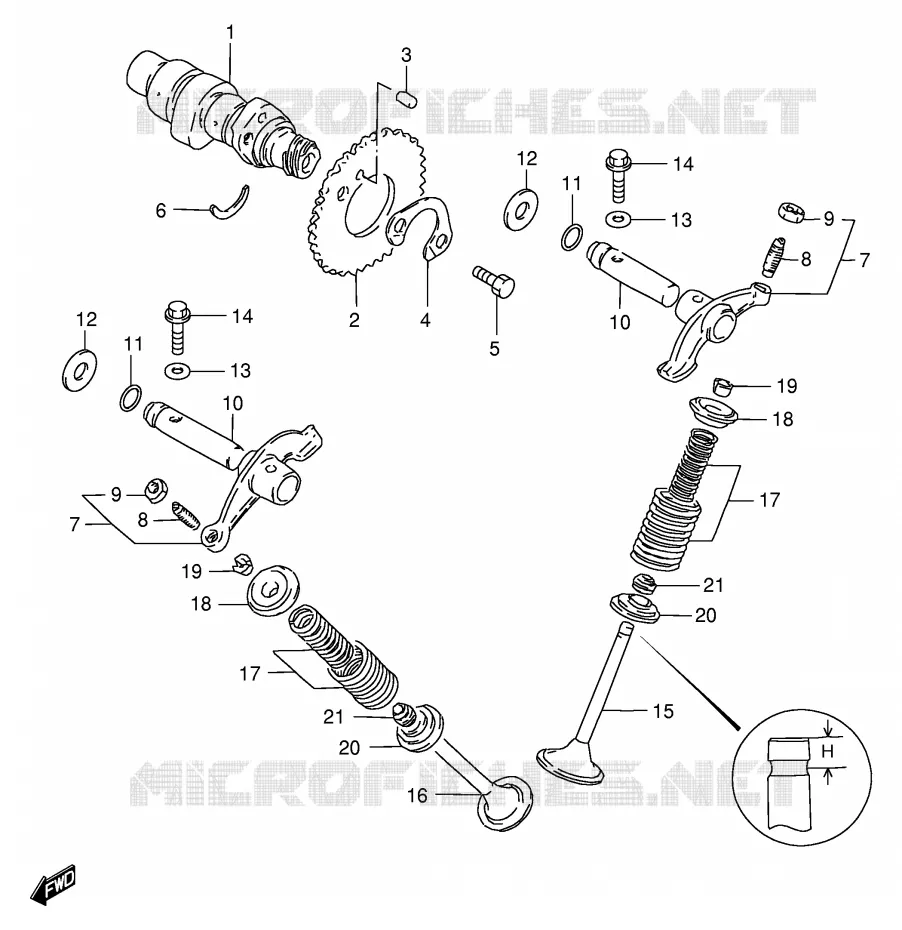 ARBRE A CAMES - SOUPAPES (MODELE Z/D) Suzuki MOTO 125 GS 1982  GS125Z(E1)