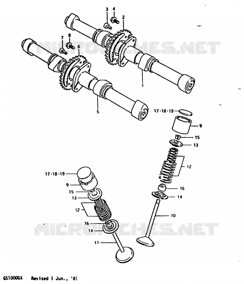 ARBRE A CAMES - SOUPAPES Suzuki MOTO 1000 GS 1981  GS1000GX(X/T)