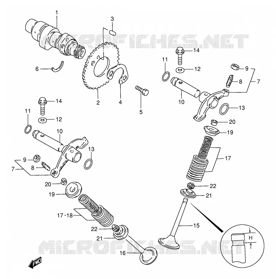 ARBRE A CAMES - SOUPAPES Suzuki MOTO 125 GN 1989  GN125EK(E1)