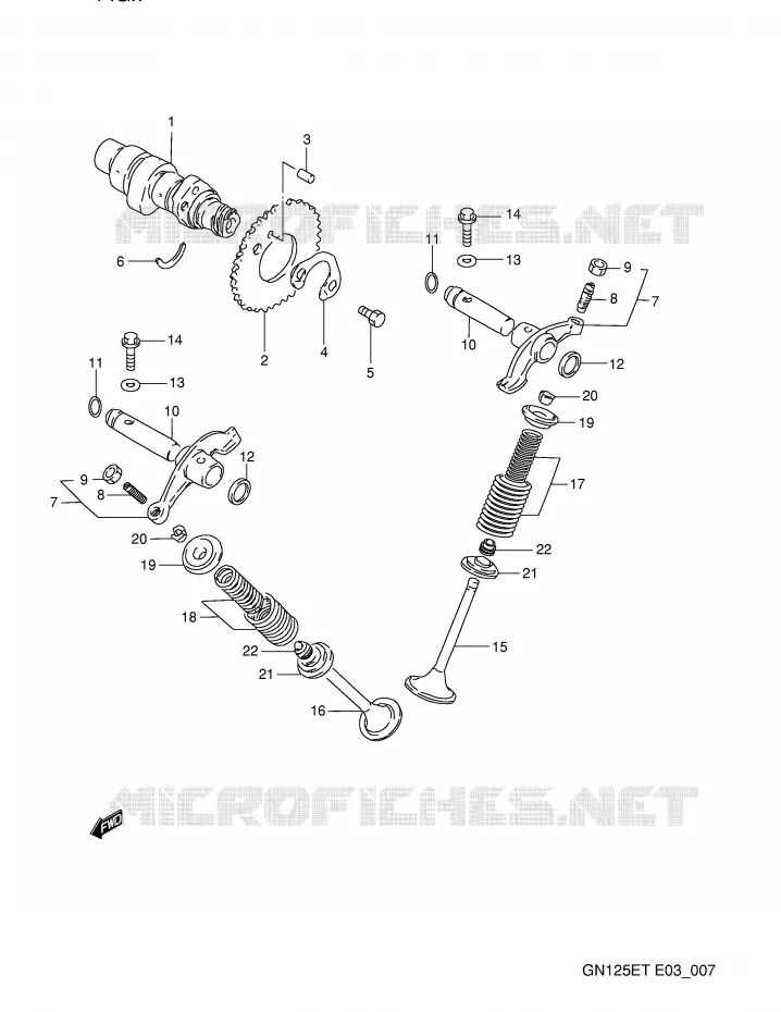 ARBRE A CAMES - SOUPAPES Suzuki MOTO 125 GN 1995  GN125ES(E3)