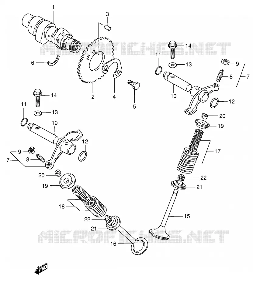 ARBRE A CAMES - SOUPAPES Suzuki MOTO 125 GN 1998  GN125EW(E28)
