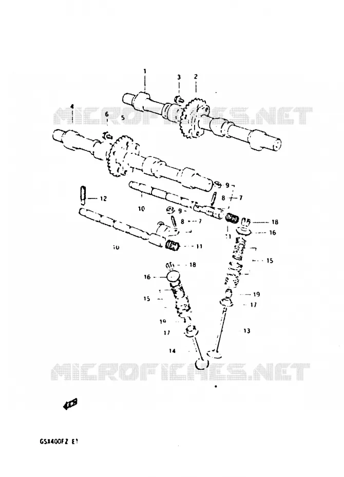ARBRE A CAMES - SOUPAPES Suzuki MOTO 400 GSX 1980  GSX400FT