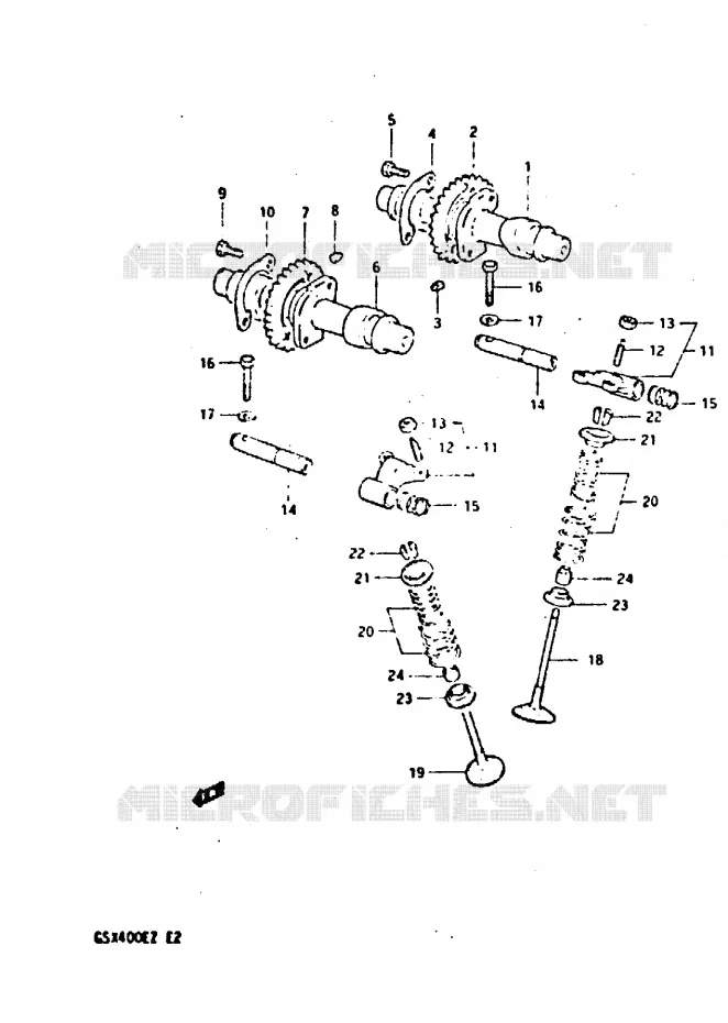 ARBRE A CAMES - SOUPAPES Suzuki MOTO 400 GSX 1982  GSX400SZ
