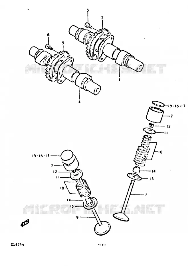 ARBRE A CAMES - SOUPAPES Suzuki MOTO 425 GS 1992  GS425N(N)