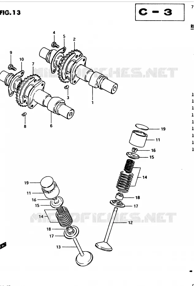ARBRE A CAMES - SOUPAPES Suzuki MOTO 450 GS-S 1983  GS450SD(2/Z/D)