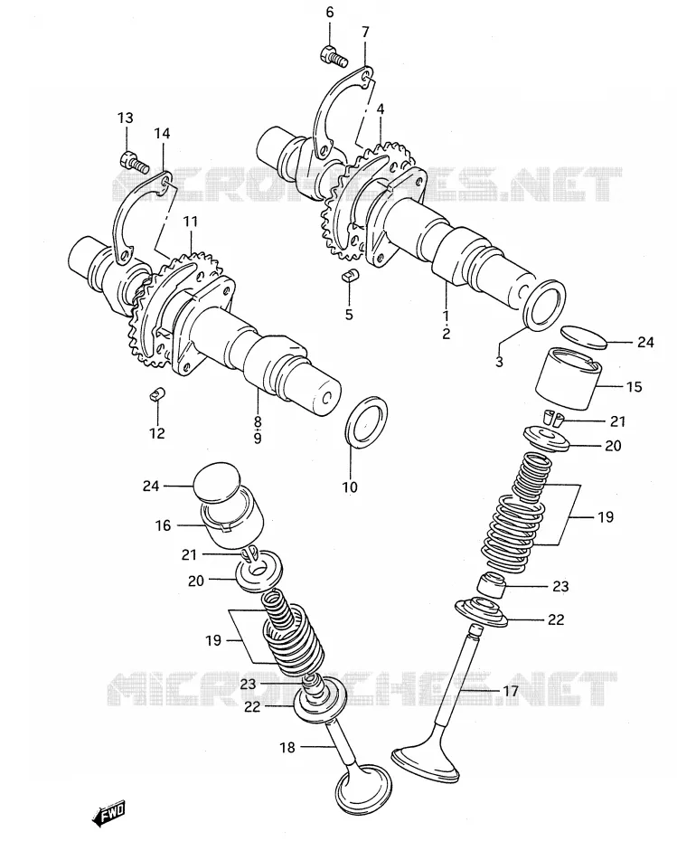 ARBRE A CAMES - SOUPAPES Suzuki MOTO 500 GS-E 1993  GS500EUP(E28)