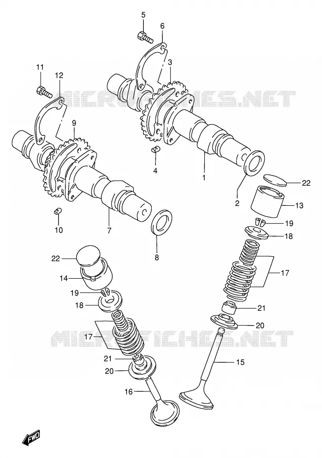 ARBRE A CAMES - SOUPAPES Suzuki MOTO 500 GS-E 2002  GS500K2(E2)