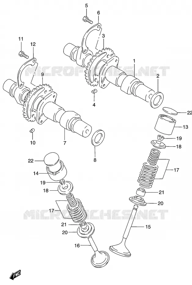 ARBRE A CAMES - SOUPAPES Suzuki MOTO 500 GS-E 2003  GS500HUK3(P19)