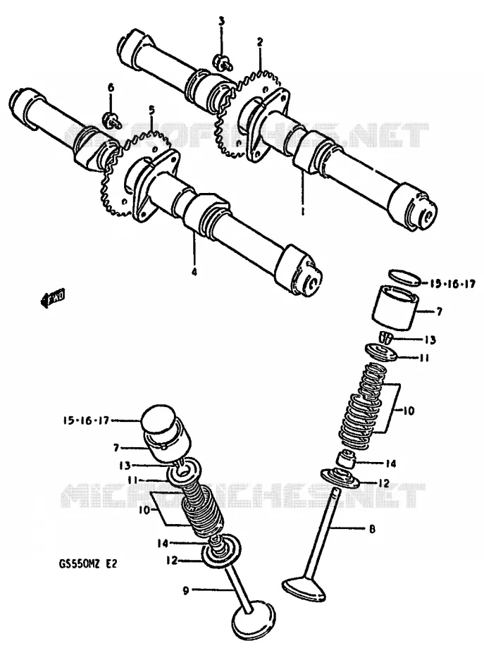 ARBRE A CAMES - SOUPAPES Suzuki MOTO 550 GS 1982  GS550MZ(X/Z)
