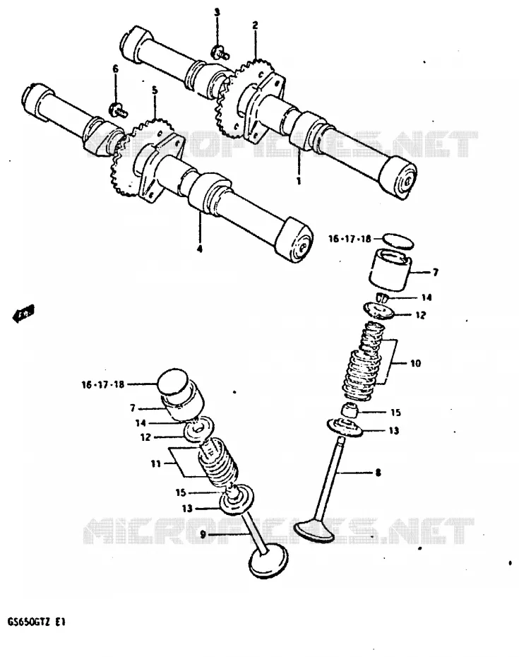 ARBRE A CAMES - SOUPAPES Suzuki MOTO 650 GS 1982  GS650GTZ(X/Z)