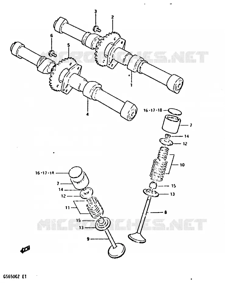ARBRE A CAMES - SOUPAPES Suzuki MOTO 650 GS 1999  GS650GX(X/Z)