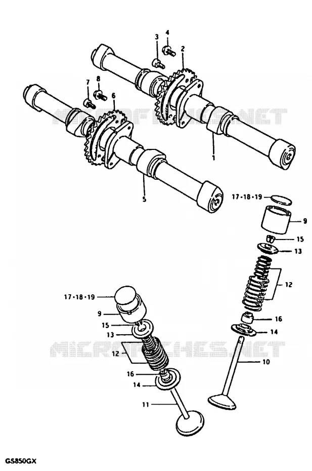 ARBRE A CAMES - SOUPAPES Suzuki MOTO 850 GS 1981  GS850GX(T/X)