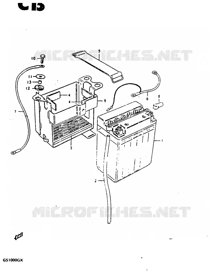 BATTERIE Suzuki MOTO 1000 GS 1980  GS1000GT(X/T)