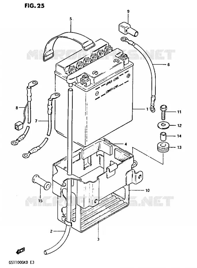 BATTERIE Suzuki MOTO 1100 GS-G 1982  GS1100GK2(Z/2/D)