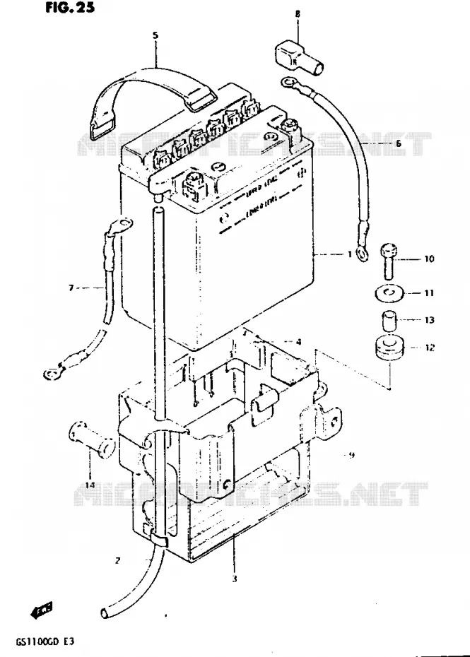 BATTERIE Suzuki MOTO 1100 GS-G 1983  GS1100GD(Z/D)