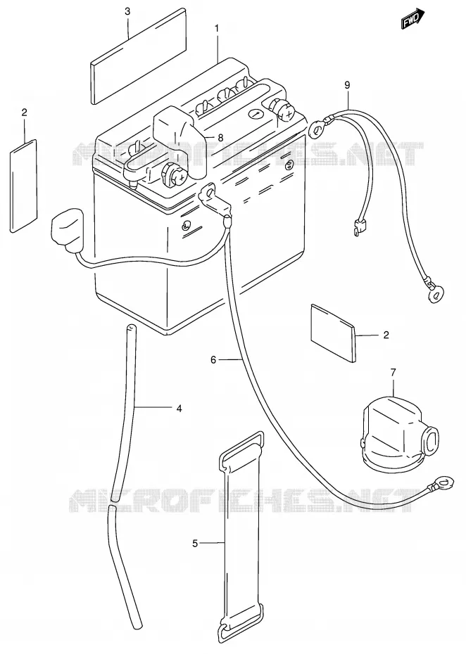 BATTERIE Suzuki MOTO 125 GN 1998  GN125EW(E28)