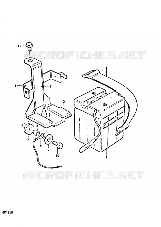 BATTERIE Suzuki MOTO 125 GP 1978  GP125C(C/N)