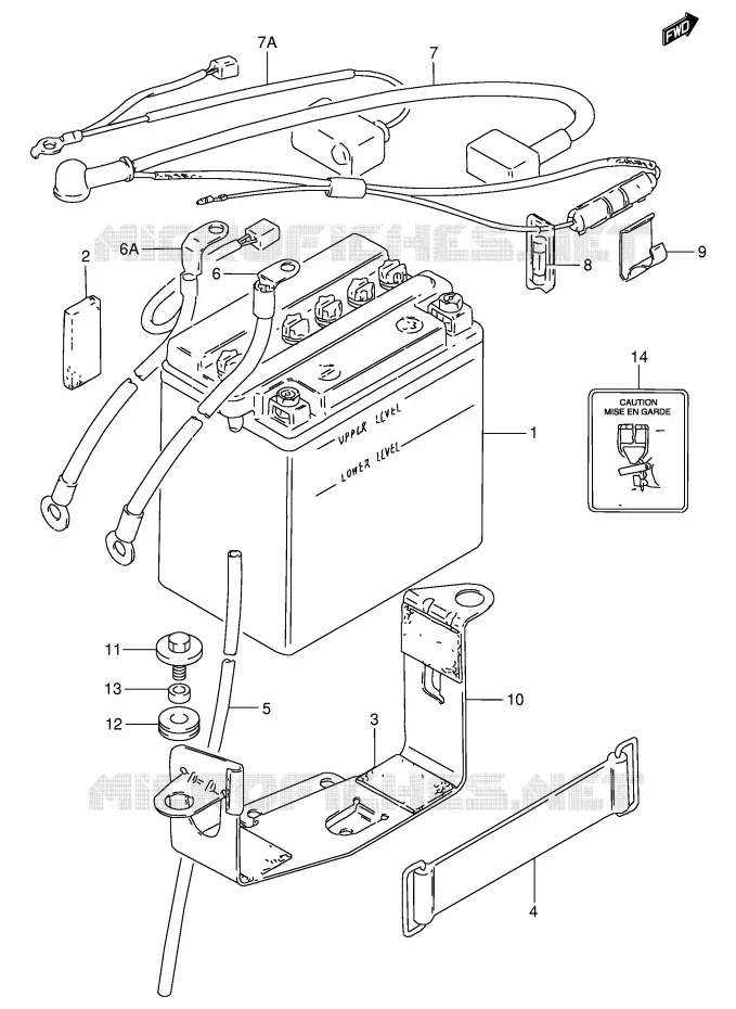 BATTERIE Suzuki MOTO 250 GN 1993  GN250P(E2)