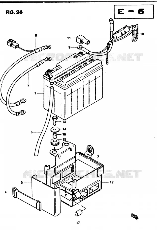 BATTERIE Suzuki MOTO 450 GS 1983  GS450D(2/Z/D)