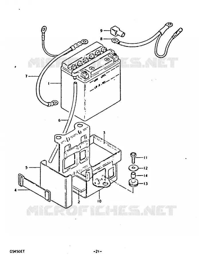 BATTERIE Suzuki MOTO 450 GS 1996  GS450T(T)