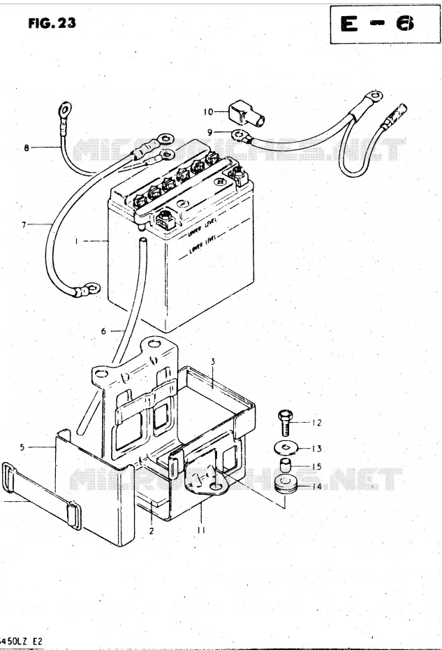 BATTERIE Suzuki MOTO 450 GS-L 1996  GS450LT(E2)