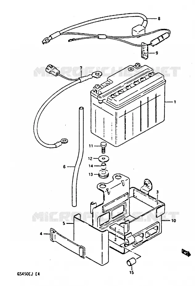 BATTERIE Suzuki MOTO 450 GS-S 1987  GS450SH(E/F/G/H/J)