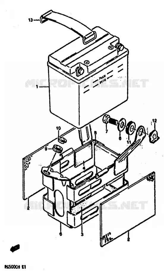 BATTERIE Suzuki MOTO 500 GS-E 1990  GS500EL(E1)