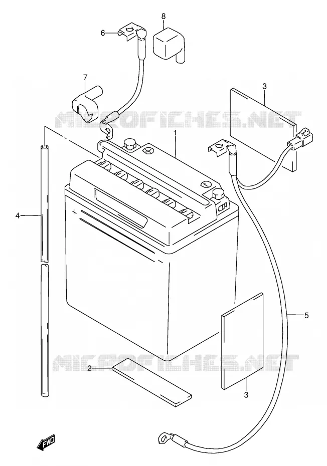 BATTERIE Suzuki MOTO 500 GS-E 1995  GS500EUS(E2)