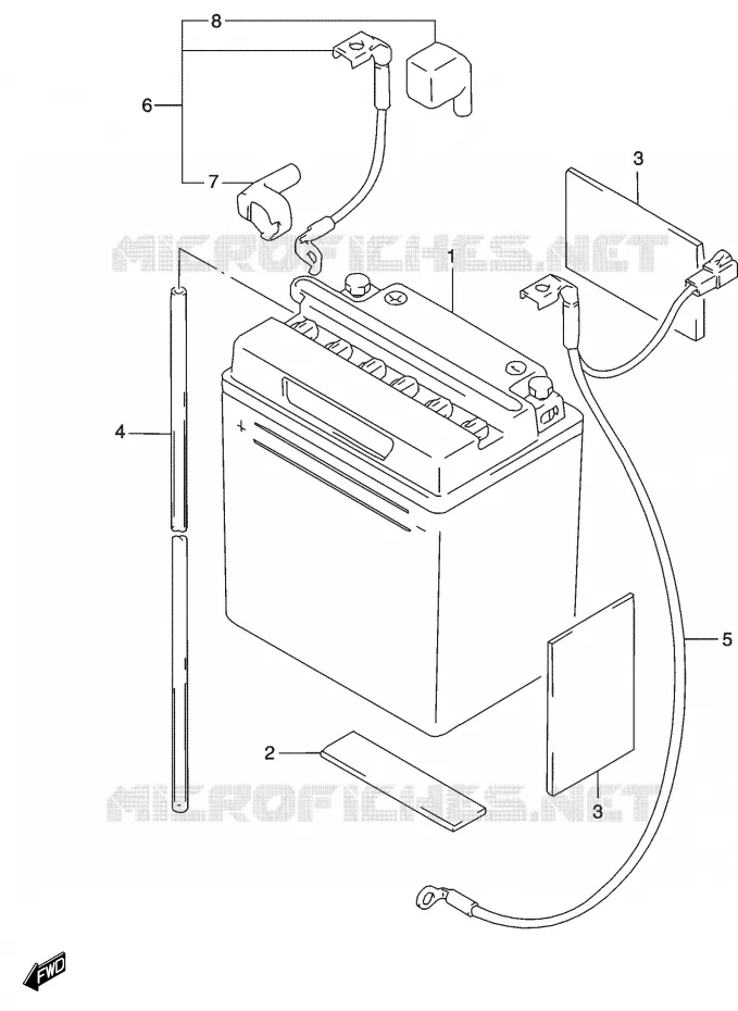 BATTERIE Suzuki MOTO 500 GS-E 2003  GS500K3(P19)