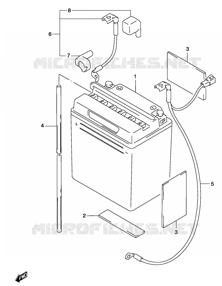 BATTERIE Suzuki MOTO 500 GS-F 2004  GS500FK4(P19)