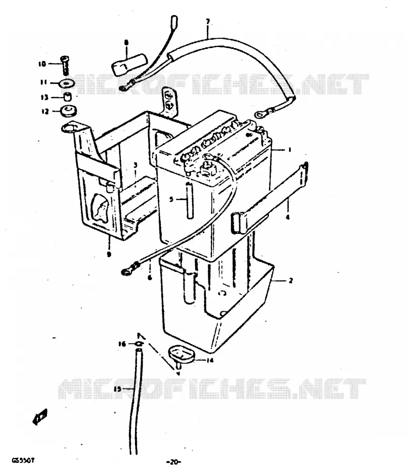 BATTERIE Suzuki MOTO 550 GS 1980  GS550DT(T)