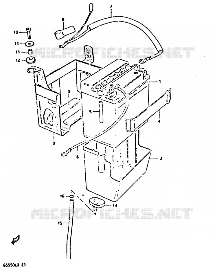 BATTERIE Suzuki MOTO 550 GS 1981  GS550EX(X)