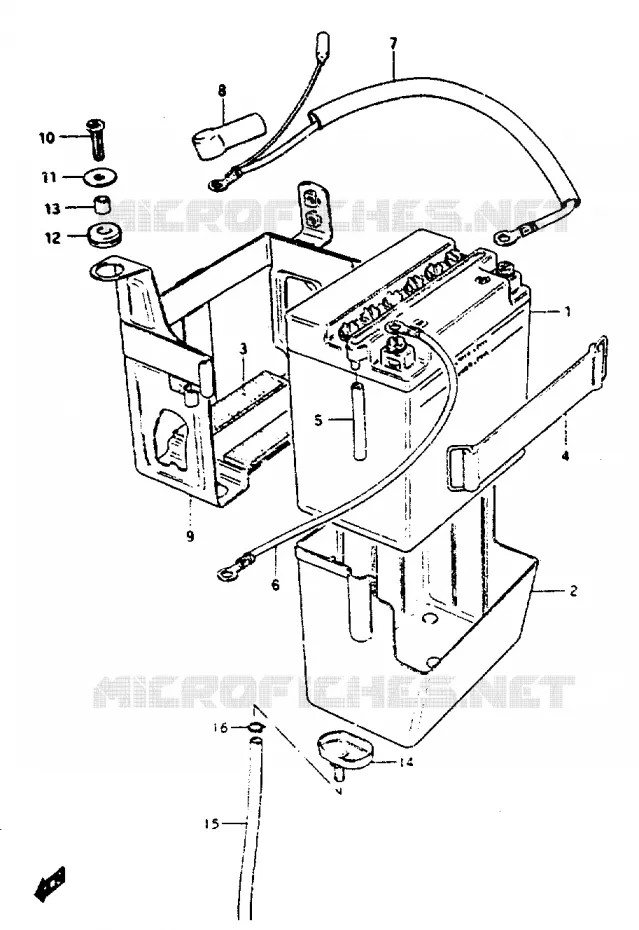 BATTERIE Suzuki MOTO 550 GS 1982  GS550LZ