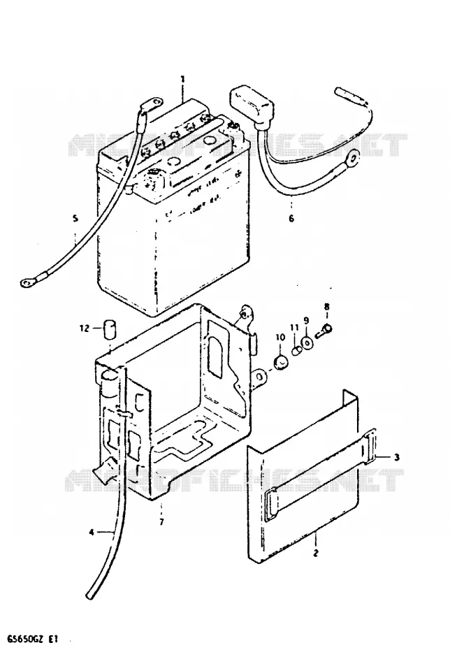 BATTERIE Suzuki MOTO 650 GS 1999  GS650GX(X/Z)
