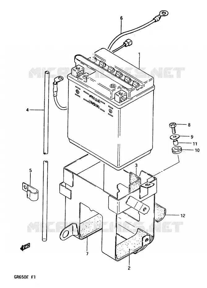 BATTERIE Suzuki MOTO 650 TEMPTER 1983  GR650D(D/E)