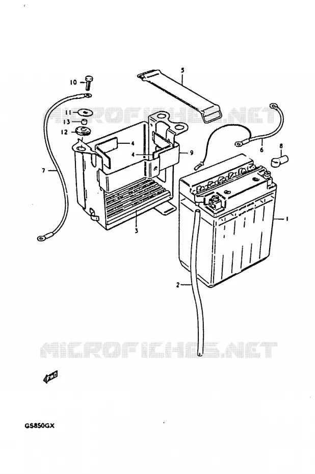 BATTERIE Suzuki MOTO 850 GS 1981  GS850GX(T/X)