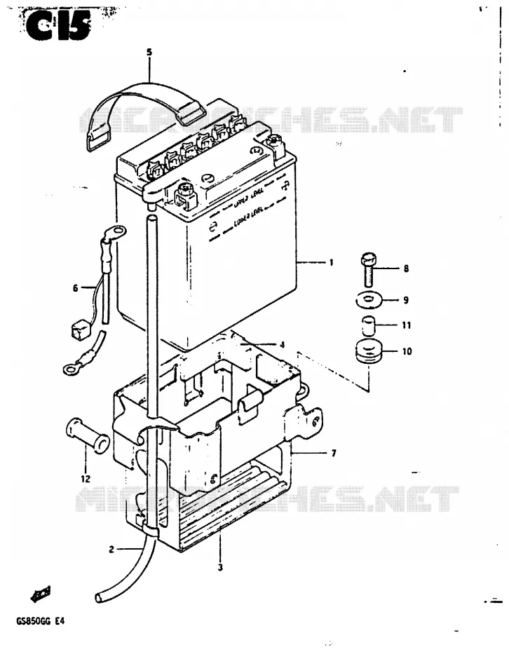 BATTERIE Suzuki MOTO 850 GS 1985  GS850GF(E4)